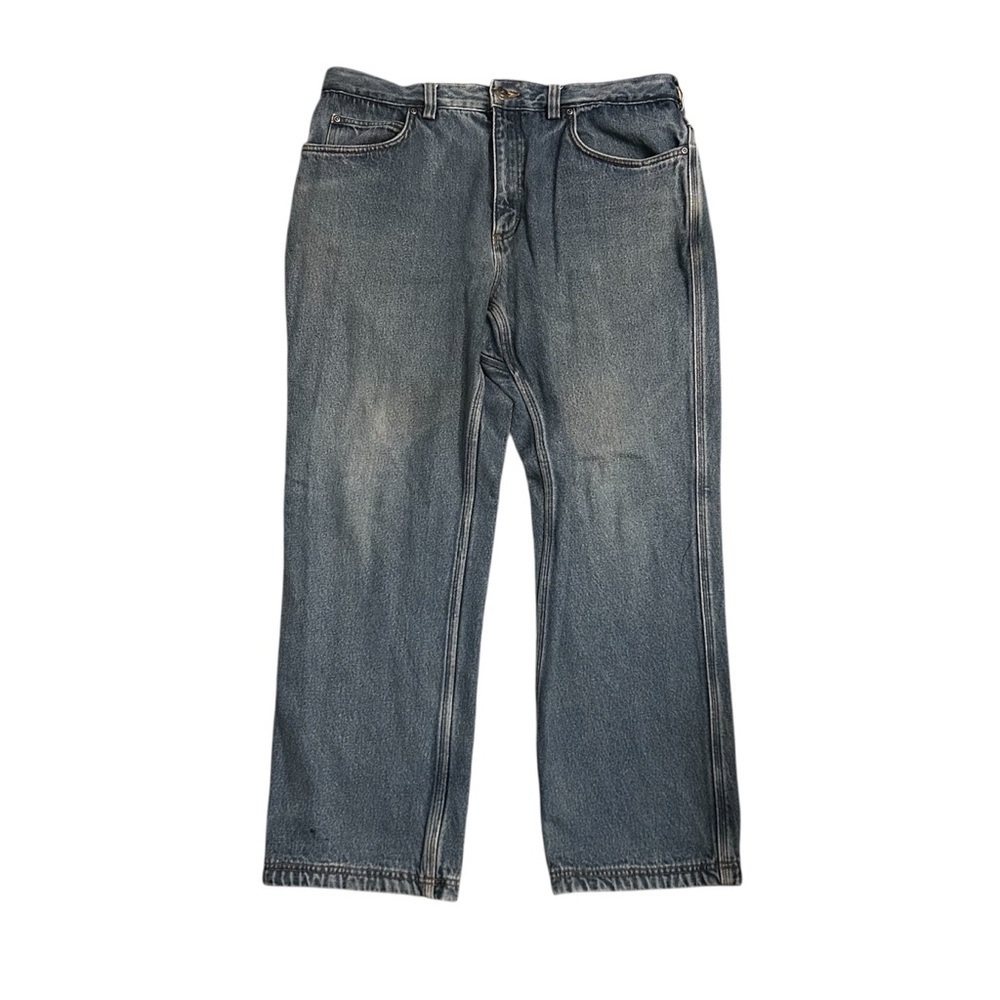Duluth Trading Co Flannel Lined Relaxed Fit Blue Jeans